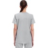 Cherokee WW Professionals Scrubs for Women V-Neck Top with 3 Pockets | Fade-Resistant, Soft Stretch Fabric, Shirttail Hem, Side Vents, Comfortable Mobility, Easy Care, Healthcare Workwear(Grey)