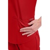 Cherokee WW Professionals Scrubs for Women V-Neck Top with 3 Pockets | Fade-Resistant, Soft Stretch Fabric, Shirttail Hem, Side Vents, Comfortable Mobility, Easy Care, Healthcare Workwear(Red)