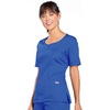 Cherokee Workwear Originals Women Scrubs Top V-Neck 3 Pockets | Modern Classic Fit, Notched Cuffs, Half Back Elastic, Side Vents, Easy Care, Made for Routine Hospital Shifts(Royal)