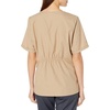 Cherokee Workwear Originals Women Scrubs Top V-Neck 3 Pockets | Modern Classic Fit, Notched Cuffs, Half Back Elastic, Side Vents, Easy Care, Made for Routine Hospital Shifts(Dark Khaki)