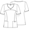 Cherokee Workwear Originals Women Scrubs Top V-Neck 3 Pockets | Modern Classic Fit, Notched Cuffs, Half Back Elastic, Side Vents, Easy Care, Made for Routine Hospital Shifts(Shocking Pink)