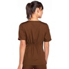 Cherokee Workwear Originals Women Scrubs Top V-Neck 3 Pockets | Modern Classic Fit, Notched Cuffs, Half Back Elastic, Side Vents, Easy Care, Made for Routine Hospital Shifts(Chocolate)