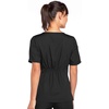 Cherokee Workwear Originals Women Scrubs Top V-Neck 3 Pockets | Modern Classic Fit, Notched Cuffs, Half Back Elastic, Side Vents, Easy Care, Made for Routine Hospital Shifts(Black)