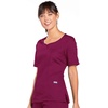 Cherokee Workwear Originals Women Scrubs Top V-Neck 3 Pockets | Modern Classic Fit, Notched Cuffs, Half Back Elastic, Side Vents, Easy Care, Made for Routine Hospital Shifts(Wine)