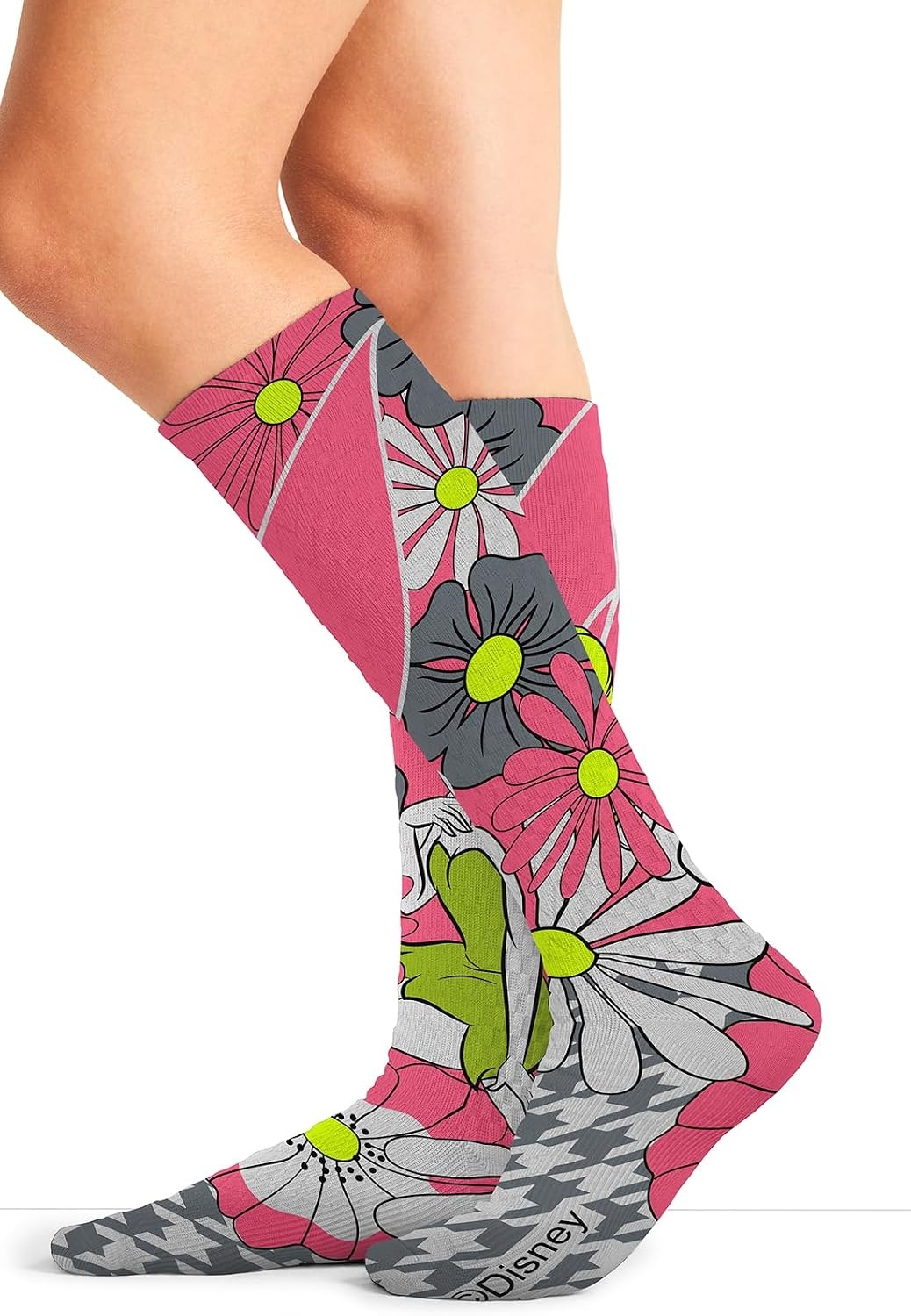 image:imageCherokee Legwear Compression Socks for Women 1015 mmHg 1Pair PackFlower Tinker Bell