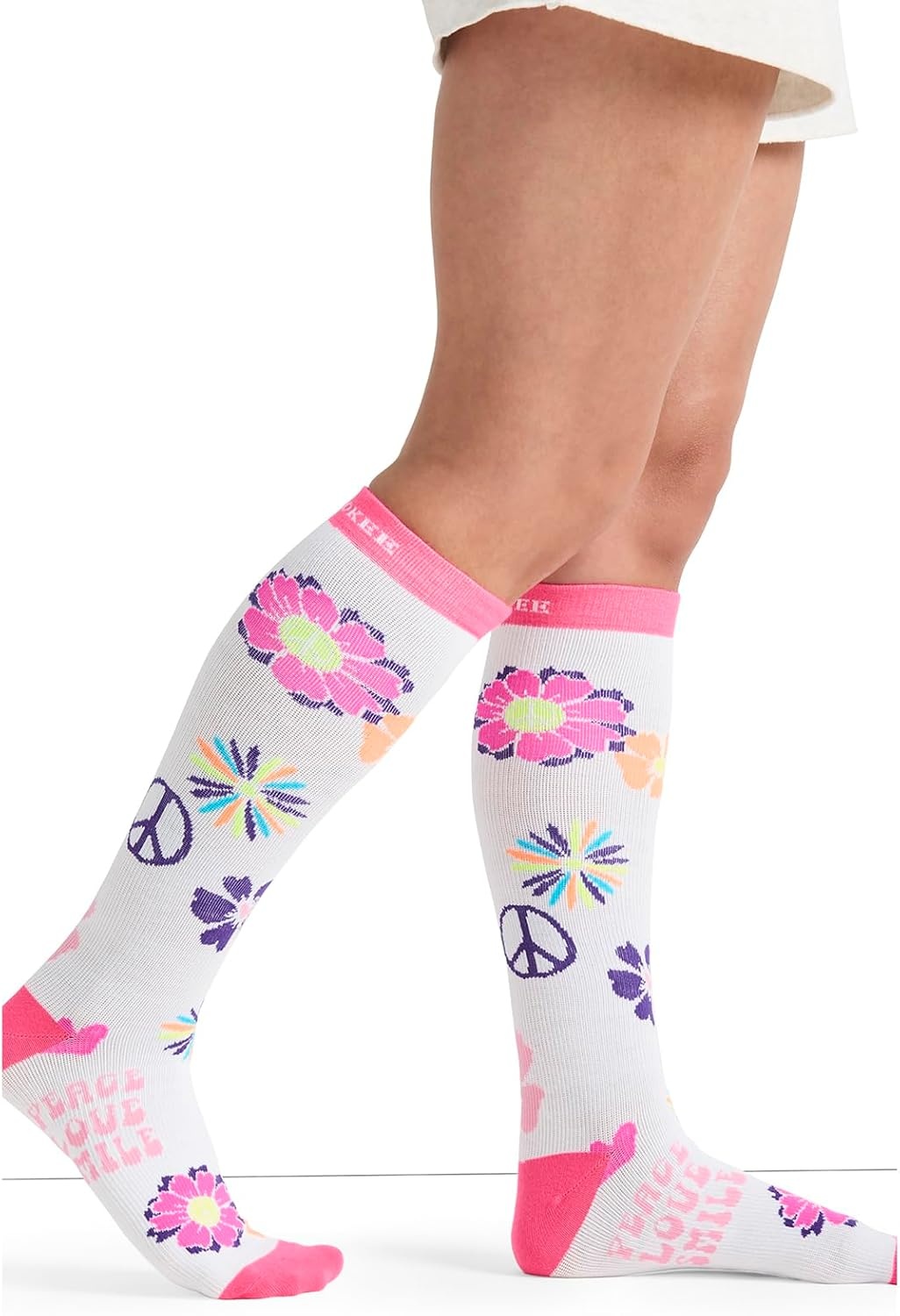 image:imageCherokee Legwear Compression Socks for Women 1015 mmHg 1Pair PackPeace Love Smile