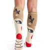 Cherokee Legwear Compression Socks for Women 10-15 mmHg (1-Pair Pack)(Deer Santa)