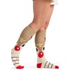 Cherokee Legwear Compression Socks for Women 10-15 mmHg (1-Pair Pack)(Deer Santa)