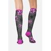 Cherokee Legwear Compression Socks for Women 10-15 mmHg (1-Pair Pack)(Flower Power)