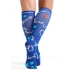 Cherokee Legwear Compression Socks for Women 10-15 mmHg (1-Pair Pack)(Healing Thoughts)