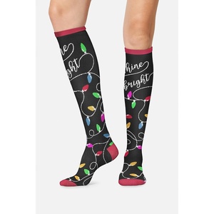 Cherokee Legwear Compression Socks for Women 10-15 mmHg (1-Pair Pack)(Shine Bright)