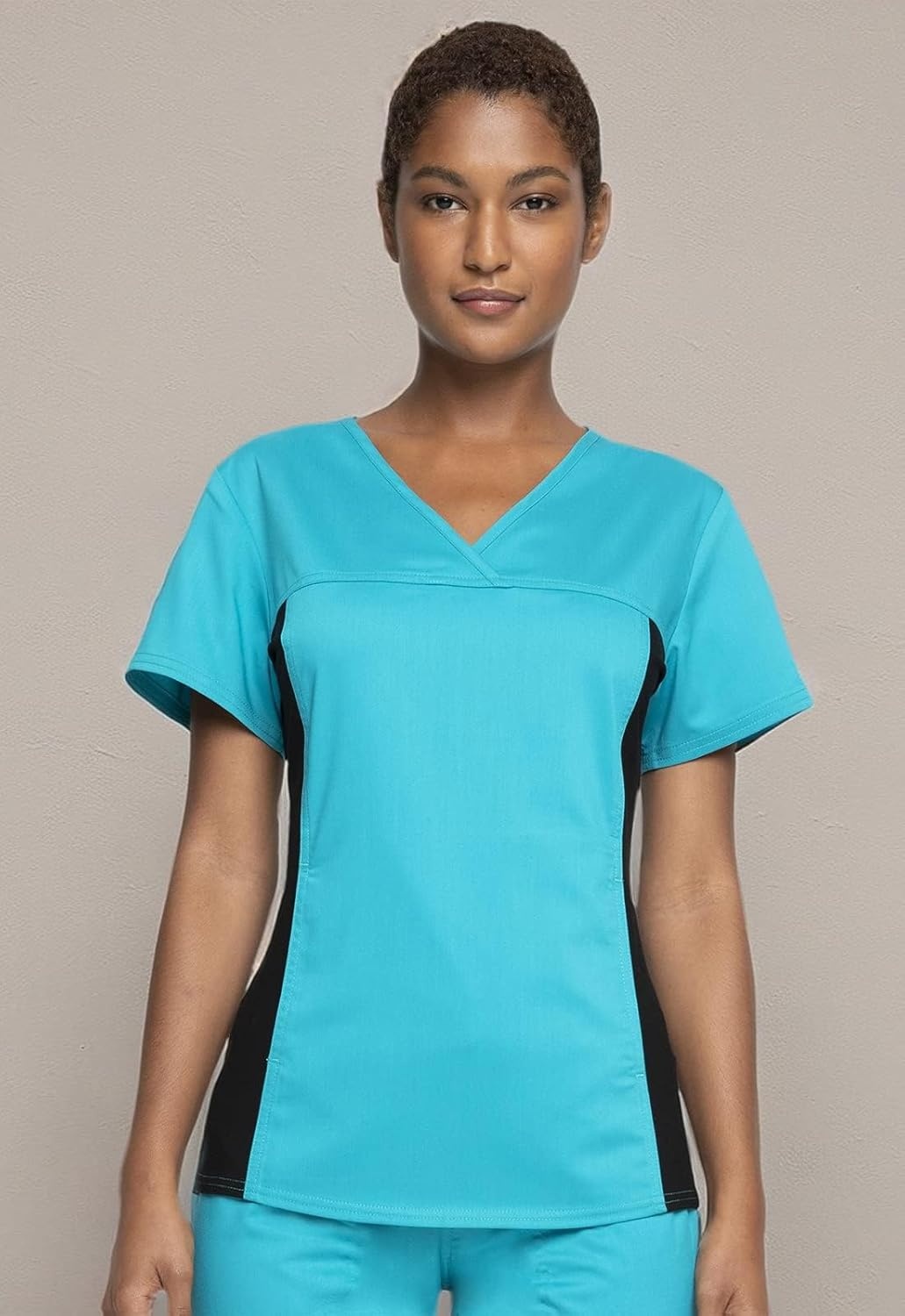 image:imageCherokee WW Revolution Scrub Top for Women V Neck 1 Pocket Classic FitTeal Blue