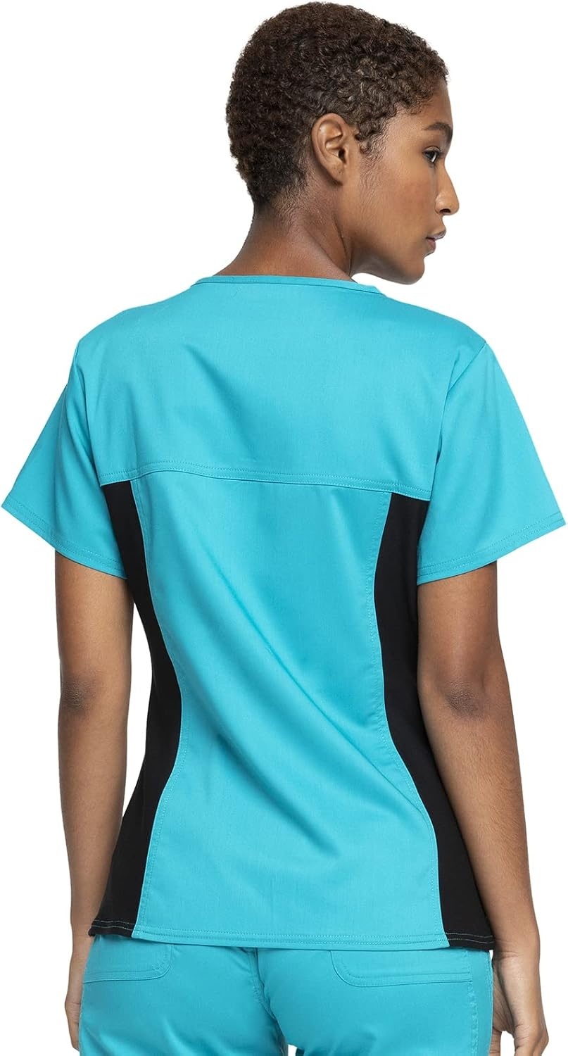 image:imageCherokee WW Revolution Scrub Top for Women V Neck 1 Pocket Classic FitTeal Blue