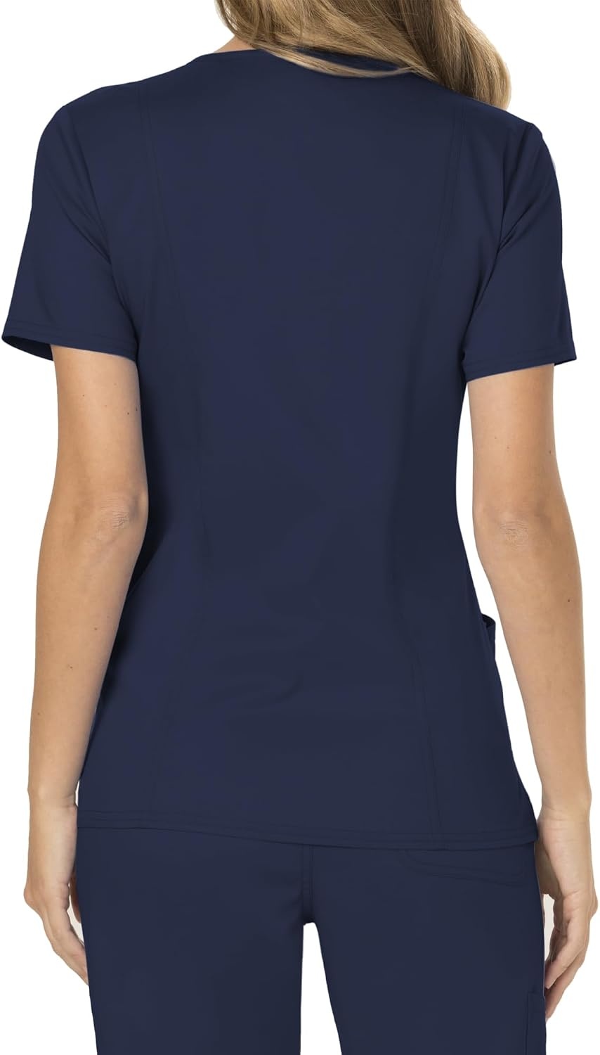 image:imageCherokee WW Revolution Scrub Tops Women Mock Wrap 2 Pockets Nurse ShirtNavy