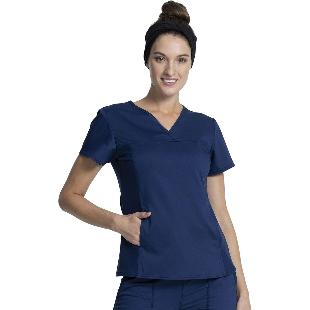 image:imageCherokee WW Revolution Scrub Top for Women V Neck 1 Pocket Classic FitNavy