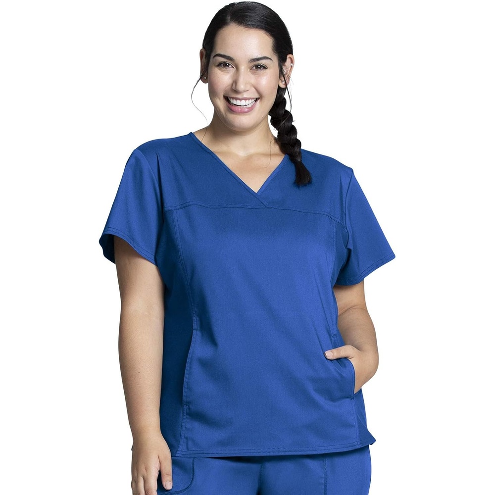image:imageCherokee WW Revolution Scrub Top for Women V Neck 1 Pocket Classic FitRoyal