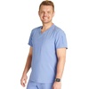 Cherokee Journey Men’s V-Neck Scrub Top 2 Pockets Relaxed Fit(Ciel)