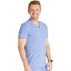 Cherokee Journey Men’s V-Neck Scrub Top 2 Pockets Relaxed Fit(Ciel)