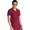 Cherokee Journey Men’s V-Neck Scrub Top 2 Pockets Relaxed Fit(Wine)