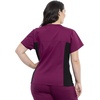 Cherokee WW Revolution Scrub Top for Women V Neck 1 Pocket Classic Fit(Wine)