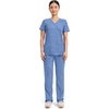 Cherokee WW Revolution Scrub Tops Women Mock Wrap 2 Pockets Nurse Shirt(Ciel)