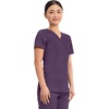 Cherokee WW Revolution Scrub Tops Women Mock Wrap 2 Pockets Nurse Shirt(Eggplant)
