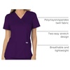 Cherokee WW Revolution Scrub Tops Women Mock Wrap 2 Pockets Nurse Shirt(Eggplant)