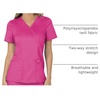 Cherokee WW Revolution Scrub Tops Women Mock Wrap 2 Pockets Nurse Shirt(Electric Pink)