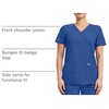 Cherokee WW Revolution Scrub Tops Women Mock Wrap 2 Pockets Nurse Shirt(Galaxy Blue)