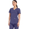 Cherokee WW Revolution Scrub Tops Women Mock Wrap 2 Pockets Nurse Shirt(Grape)