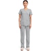Cherokee WW Revolution Scrub Tops Women Mock Wrap 2 Pockets Nurse Shirt(Grey)