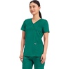 Cherokee WW Revolution Scrub Tops Women Mock Wrap 2 Pockets Nurse Shirt(Hunter Green)