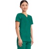 Cherokee WW Revolution Scrub Tops Women Mock Wrap 2 Pockets Nurse Shirt(Hunter Green)