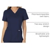 Cherokee WW Revolution Scrub Tops Women Mock Wrap 2 Pockets Nurse Shirt(Navy)