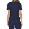 Cherokee WW Revolution Scrub Tops Women Mock Wrap 2 Pockets Nurse Shirt(Navy)