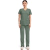Cherokee WW Revolution Scrub Tops Women Mock Wrap 2 Pockets Nurse Shirt(Olive)