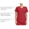 Cherokee WW Revolution Scrub Tops Women Mock Wrap 2 Pockets Nurse Shirt(Red)