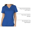 Cherokee WW Revolution Scrub Tops Women Mock Wrap 2 Pockets Nurse Shirt(Royal)