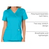 Cherokee WW Revolution Scrub Tops Women Mock Wrap 2 Pockets Nurse Shirt(Turquoise)