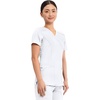 Cherokee WW Revolution Scrub Tops Women Mock Wrap 2 Pockets Nurse Shirt(White)