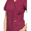 Cherokee WW Revolution Scrub Tops Women Mock Wrap 2 Pockets Nurse Shirt(Wine)