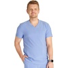 Cherokee Journey Men’s V-Neck Scrub Top 2 Pockets Relaxed Fit(Ciel)