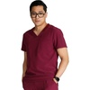 Cherokee Journey Men’s V-Neck Scrub Top 2 Pockets Relaxed Fit(Wine)
