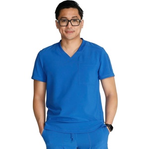 Cherokee Journey Men’s V-Neck Scrub Top 2 Pockets Relaxed Fit(Royal)