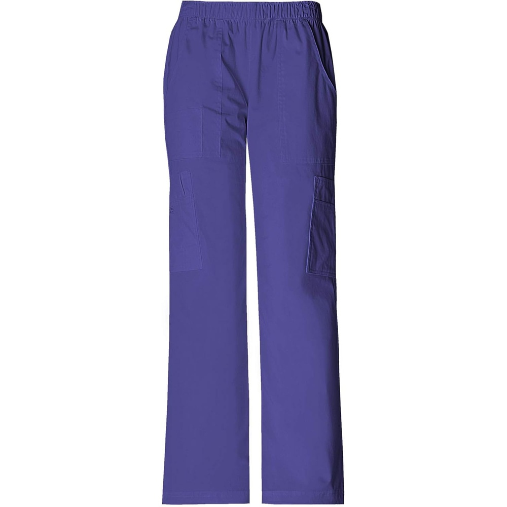 image:imageCherokee Core Stretch Scrub Pants for Women Cargo PullOn Mid RiseGrape