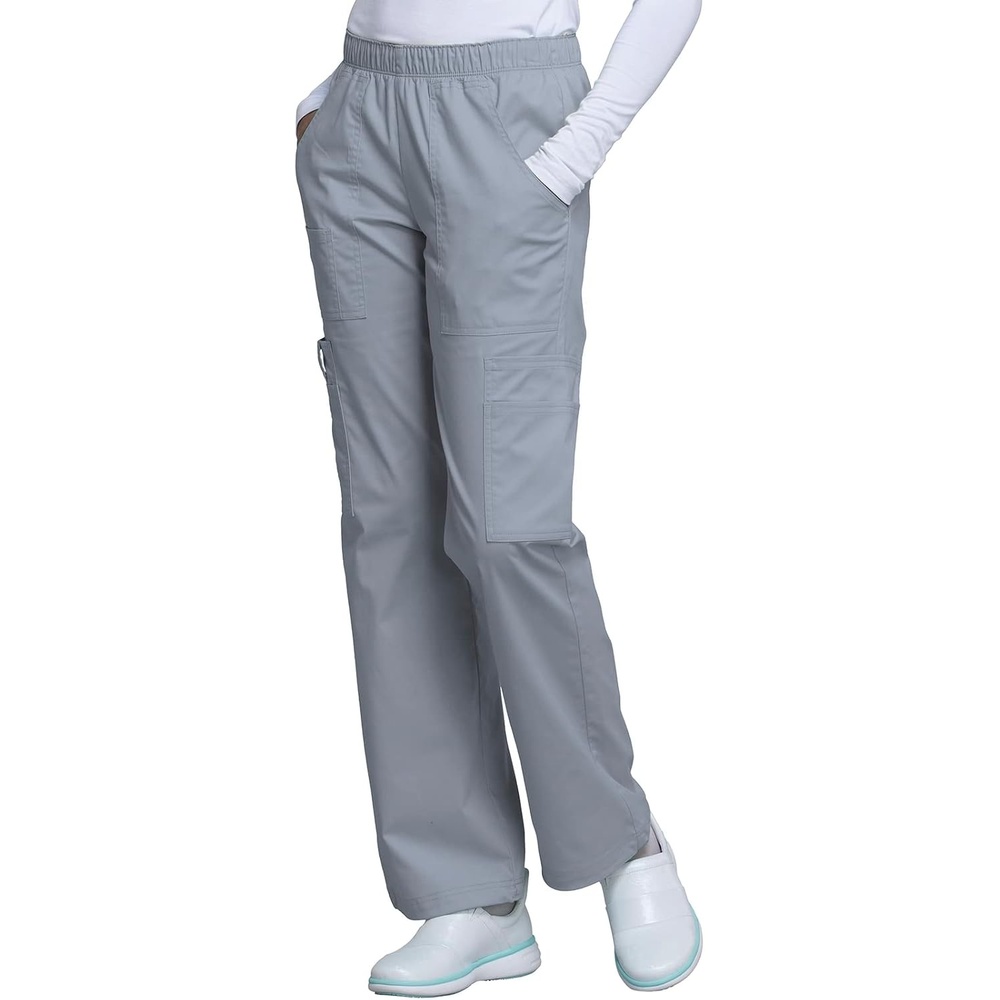 image:imageCherokee Core Stretch Scrub Pants for Women Cargo PullOn Mid RiseGrey