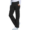 Cherokee Core Stretch Scrub Pants for Women Cargo Pull-On Mid Rise(Black)
