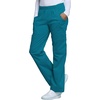 Cherokee Core Stretch Scrub Pants for Women Cargo Pull-On Mid Rise(Caribbean Blue)