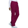 Cherokee Core Stretch Scrub Pants for Women Cargo Pull-On Mid Rise(Wine)