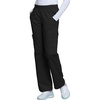 Cherokee Core Stretch Scrub Pants for Women Cargo Pull-On Mid Rise(Black)